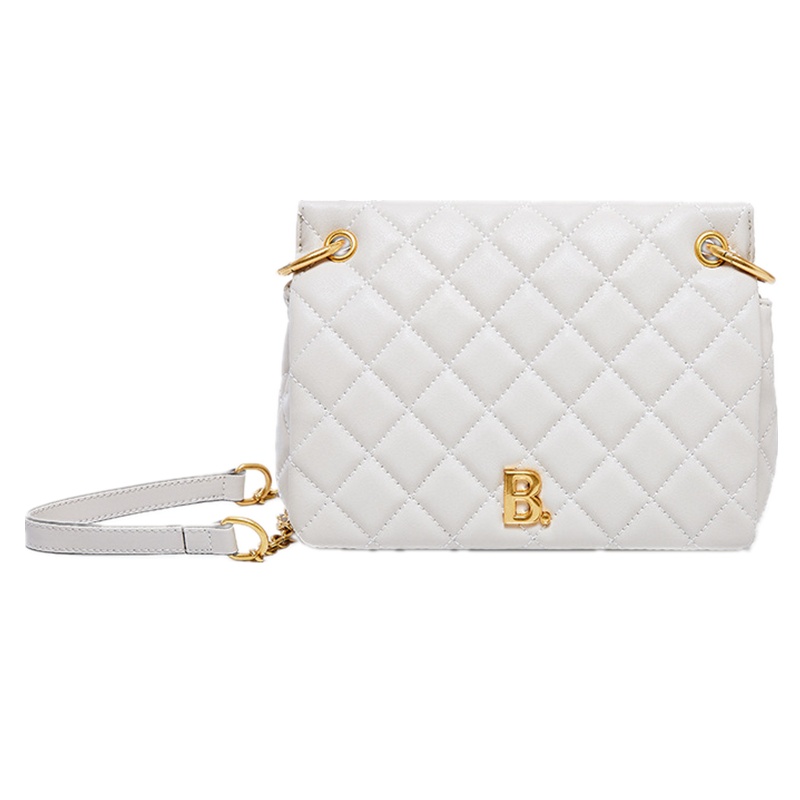 菱格三宅世家(MVO MVO LGSZSJ)包包女斜挎包牛皮时尚复古真皮女包潮流菱格链条包