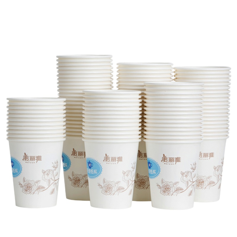 美丽雅HC049598大号茶语纸杯50只/件 2件装 250ml(单位:件)