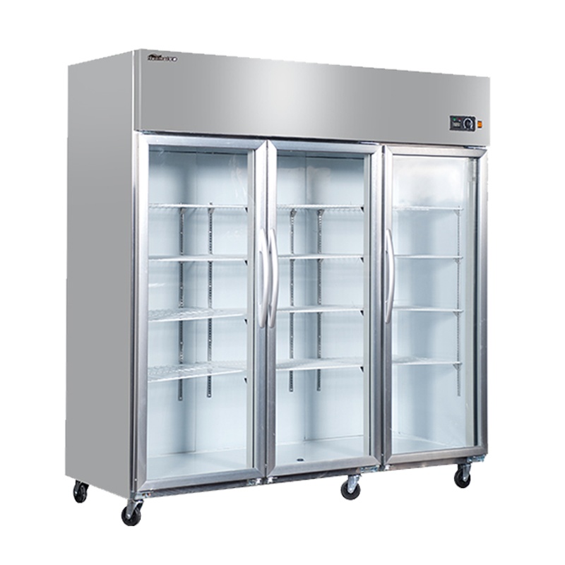 华美(Huamei)1250升三门立式对开门 麻辣烫展示柜冰柜 商用保鲜冷柜 玻璃门厨房冰箱冷柜-SCF-3G经济型