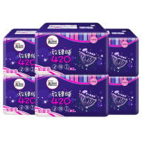 高洁丝 经典系丝薄棉柔夜用卫生巾放肆睡420mm9片*6包54片 女生姨妈巾