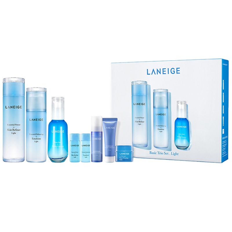 [平衡水油]LANEIGE 兰芝 水衡清盈水乳精华露3件套 清爽型 455ml 护肤套装