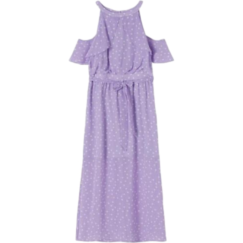 La Babite专柜同款旗下波点裙子女装甜美新款夏天流行露肩