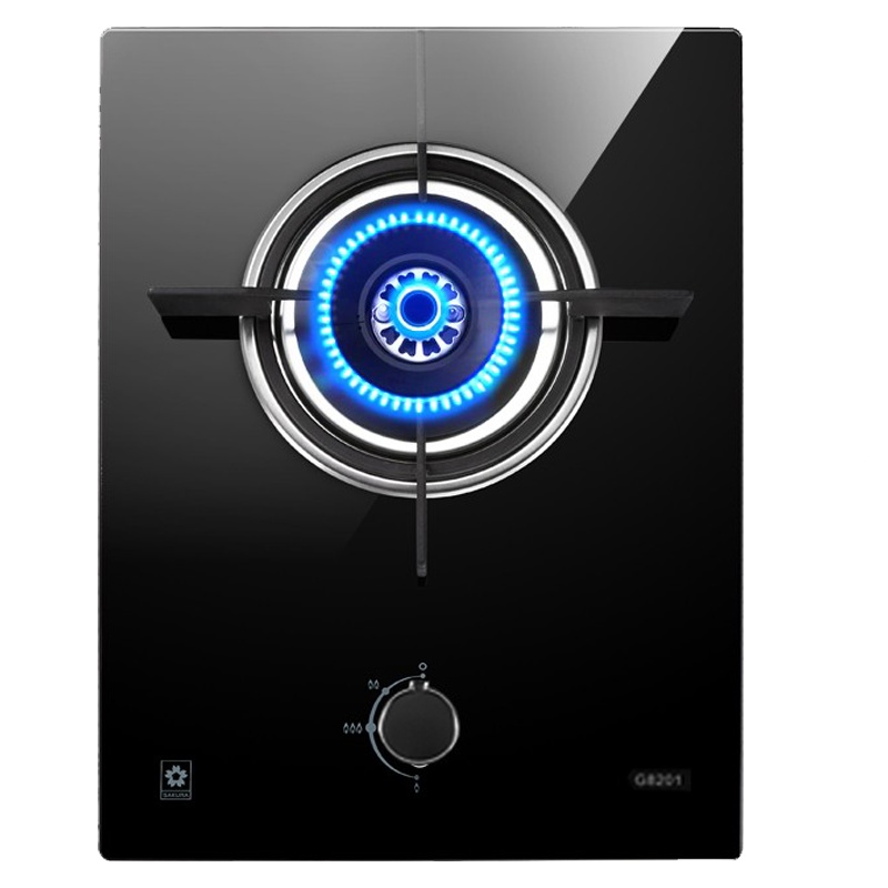 樱花(SAKURA)燃气灶 4.2KW 防爆钢化玻璃单灶 燃气灶煤气灶 台嵌两用 黑晶面板灶具 自营G8201天然气