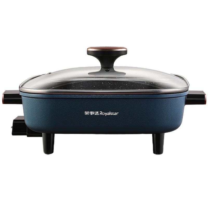 荣事达(Royalstar)韩式多功能电火锅家用电炒锅5L容量学生电热锅煎烤宿舍电煮锅家用煮面不粘锅HG1593