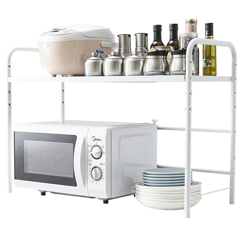 四季沐歌(MICOE)厨房置物架厨房不锈钢伸缩微波炉架子收纳厨房微波炉调料品伸缩置物架多层微波炉架
