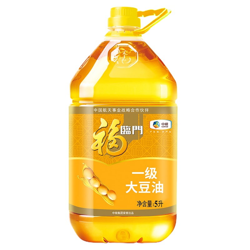 中粮福临门一级大豆油5L/桶家用 精炼一级油品清亮食用油