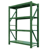 华豫汇阳仓储物资库房货架盾牌消防器材架仓库移动军绿颜色货架仓库加厚置物架展示储物多层收纳重型货物铁架子