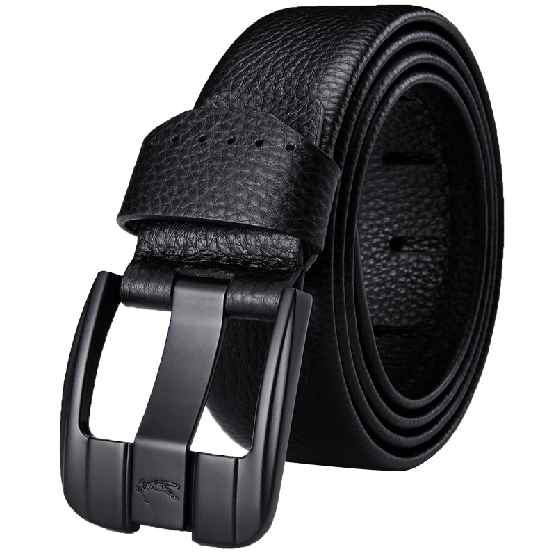 高尔夫GOLF男士头层牛皮针扣皮带整张牛皮对折荔枝纹牛皮腰带休闲时尚裤带