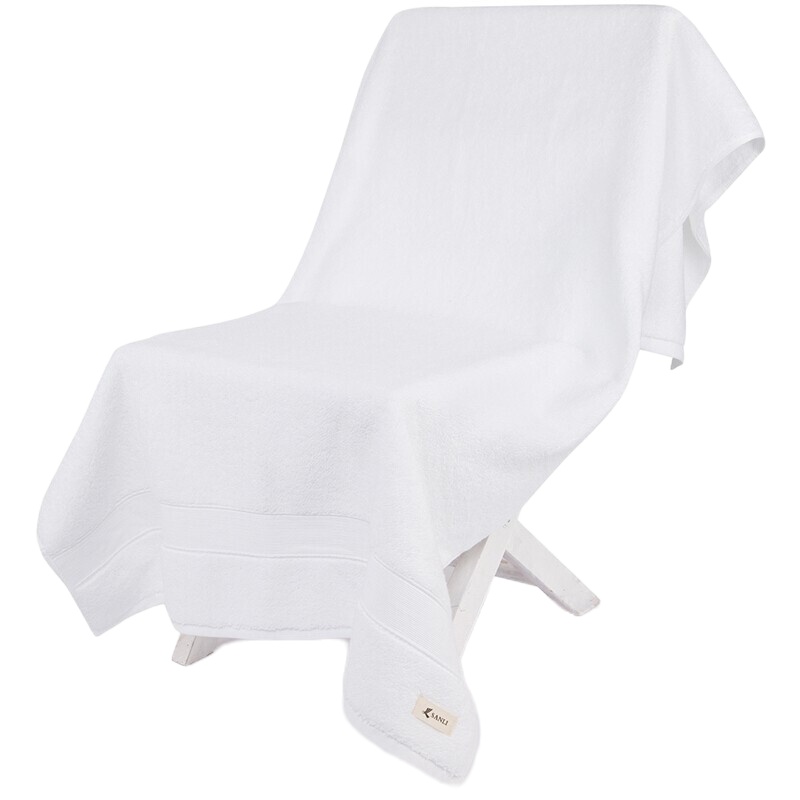 三利 精梳棉缎档星级酒店加厚大浴巾1条  纯棉柔软舒适吸水裹身巾 750克