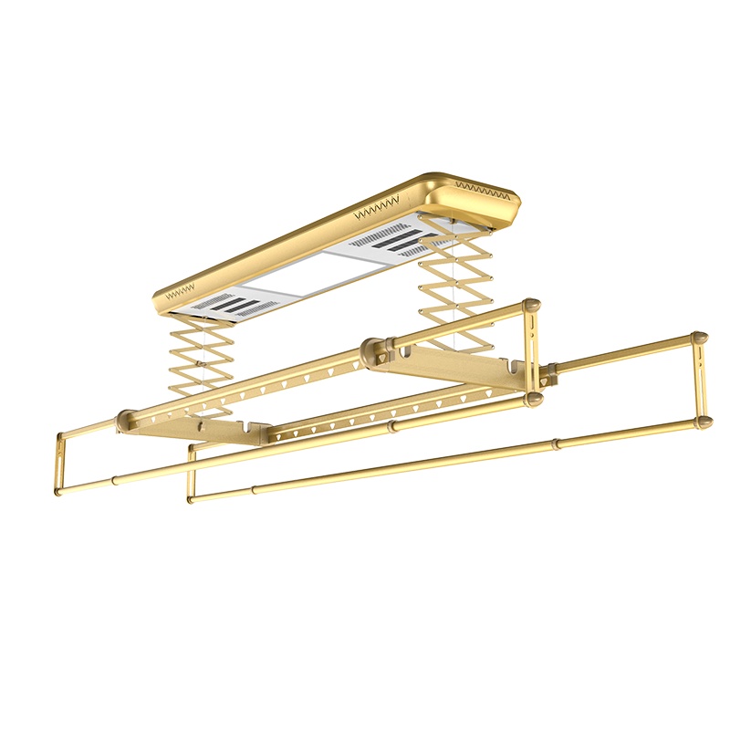 好易点智能晾衣机 阳台升降伸缩晾衣架 四杆照明智能升降智能烘干K33 香槟金