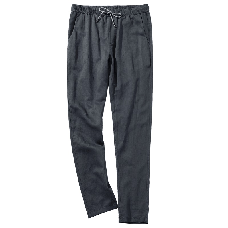 千纸鹤8233男装九分裤男韩版亚麻宽松休闲裤松紧腰小脚运动裤子潮8233