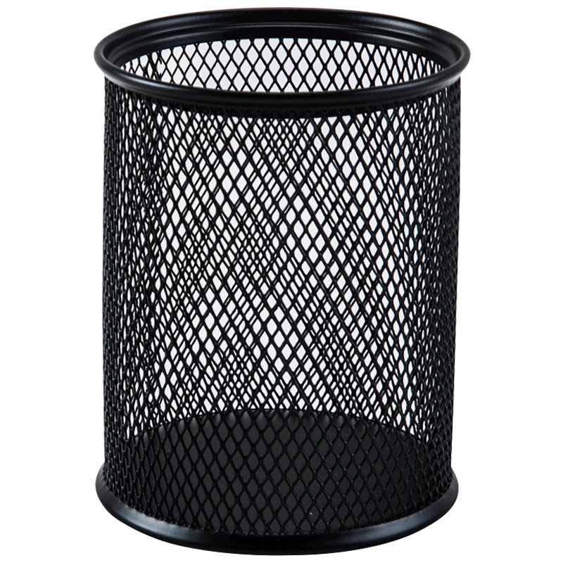 广博(GuangBo)WZ5922圆形金属笔筒2个 网格铁笔筒 圆形收纳笔座 网纹笔插 办公用品