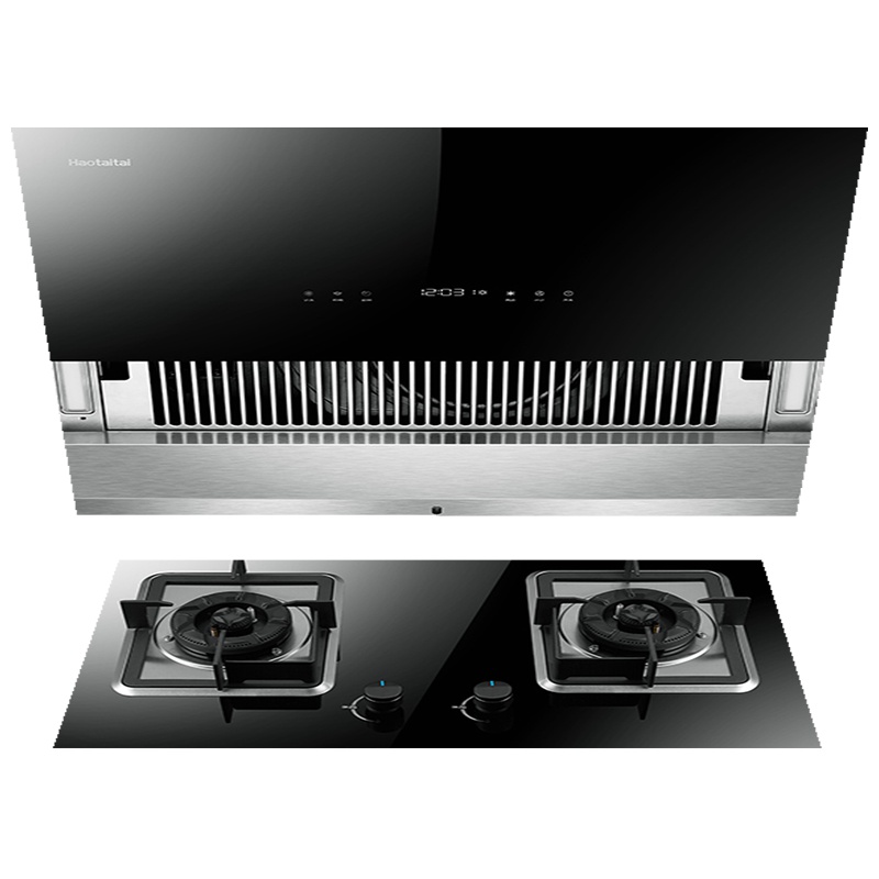 Haotaitai 好太太抽油烟机自动清洗 滑幕侧吸式21立方一键爆炒 800mm J919X+2329