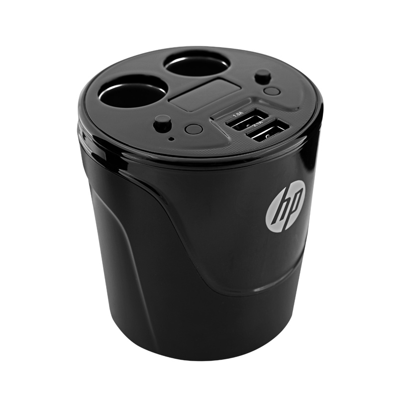 惠普(hp)车充M20 车载充电器快充苹果手机 双USB智能一拖二杯式车用汽车充电器 电瓶监测