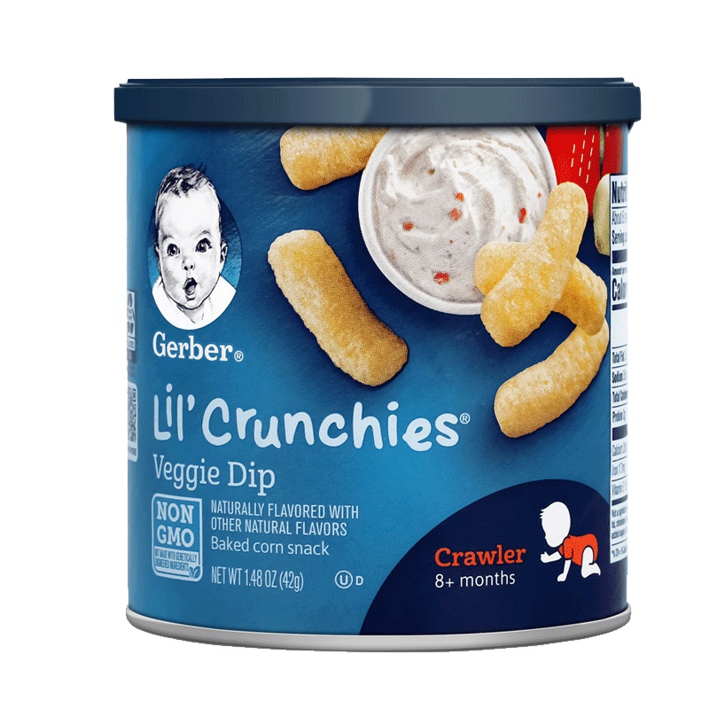 嘉宝(Gerber)美国进口宝宝零食 儿童零食手指磨牙泡芙条 田园蔬菜味 42g
