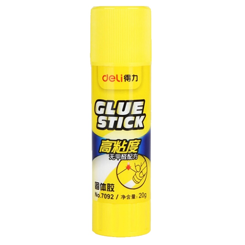 得力 (deli) 7092高粘度PVP固体胶水 无甲醛快干耐用胶棒 12支装