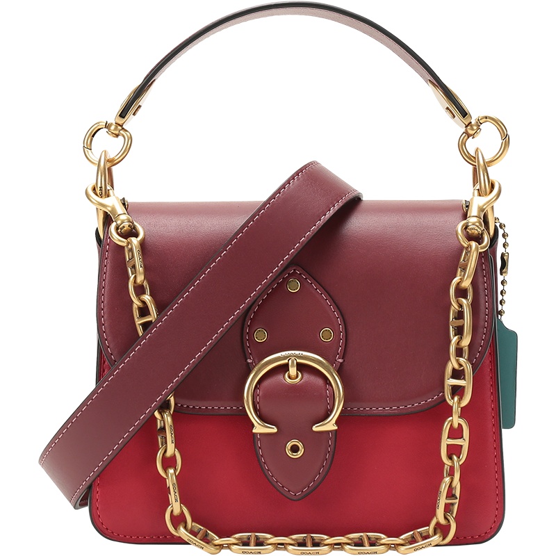 COACH 蔻驰 女士 专柜款BEAT系列涂层帆布配皮手提单肩斜挎包18号小号 C2449