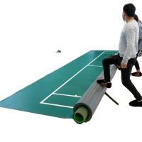 艾力特 羽毛球地胶垫收卷器 羽毛球球馆专用帆布收卷器 卡扣式两根组装 长 720cm