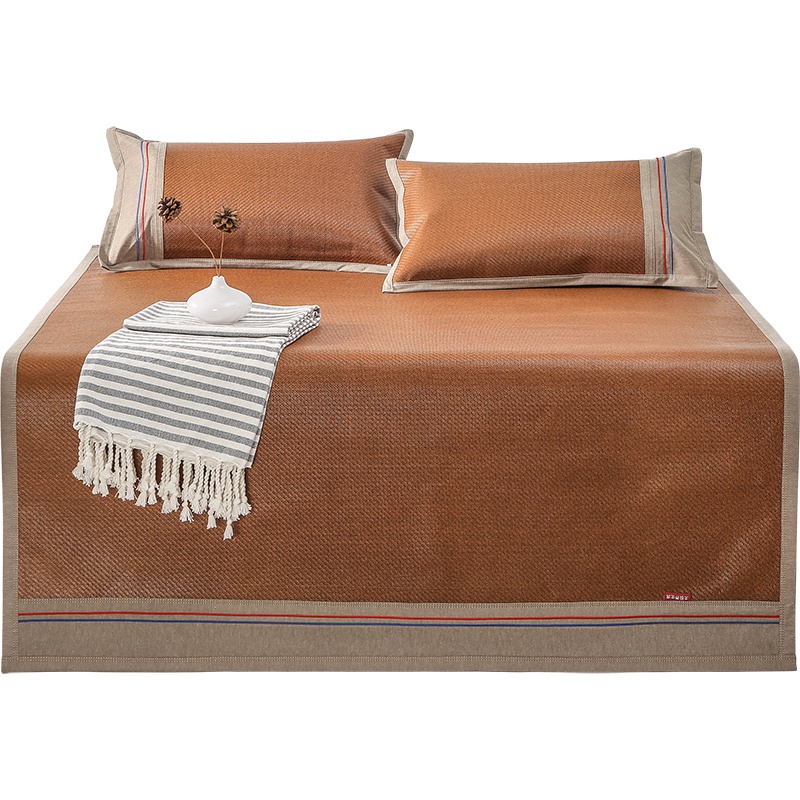 御棉堂(LADYSOFT)藤席折叠冰丝凉席1.8m床宿舍学生1.5三件套1.2米草席单人席子夏天