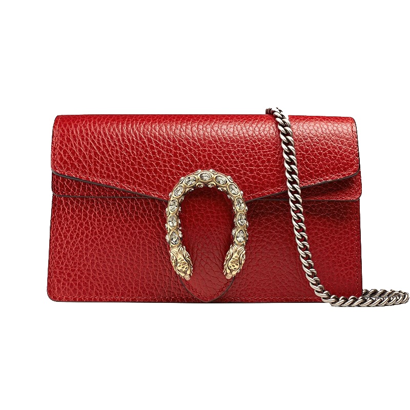 [海外直邮]GUCCI 古驰Dionysus系列牛皮红色女士超迷你链条单肩斜挎包476432 CAOGX 8990