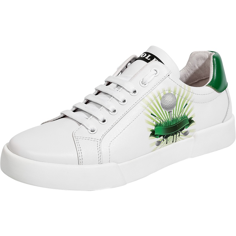 GOLF男鞋2019春季新款真皮百搭板鞋皮鞋时尚撞色休闲皮鞋男潮