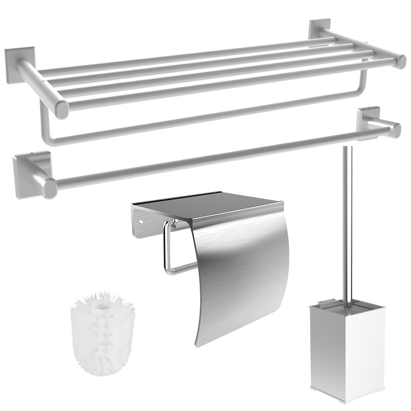 法恩莎太空铝五金挂件毛巾架浴巾架马桶刷厕纸架FGJ803WS-5件套装