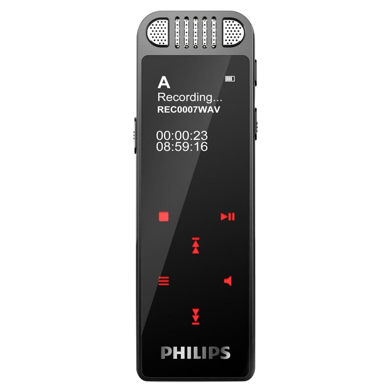 飞利浦(PHILIPS)录音笔8060语音转文本专业高清降噪会议采访学习上课培训录音笔 黑色