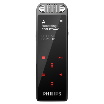 飞利浦(PHILIPS)录音笔8060语音转文本专业高清降噪会议采访学习上课培训录音笔 黑色