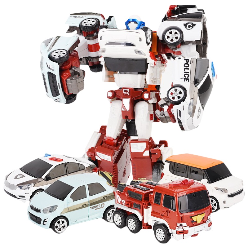 托宝兄弟(TOBOT)男孩女孩玩具金刚手动合体变形车机器人汽车夸特坦四合体-301017
