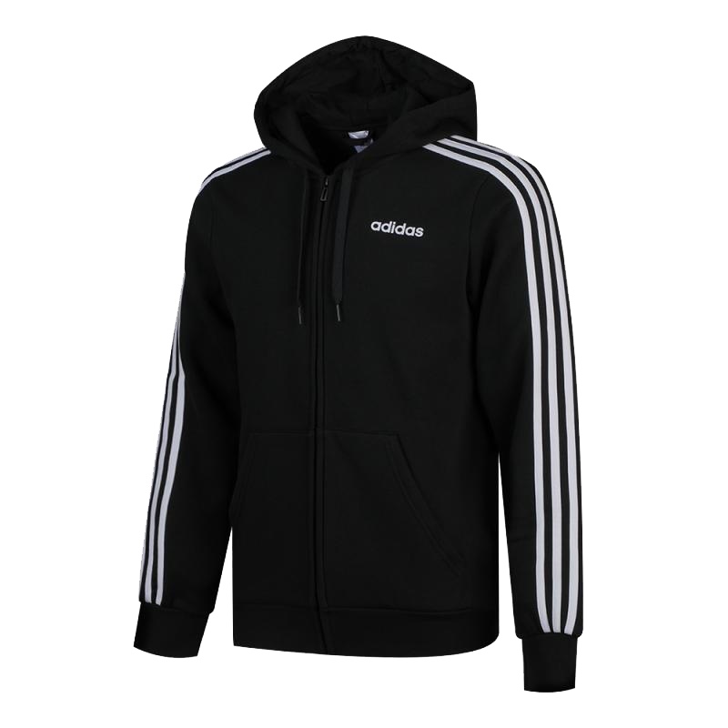 Adidas阿迪达斯男装三条纹新品运动服抓绒保暖连帽夹克宽松外套DQ3101 C