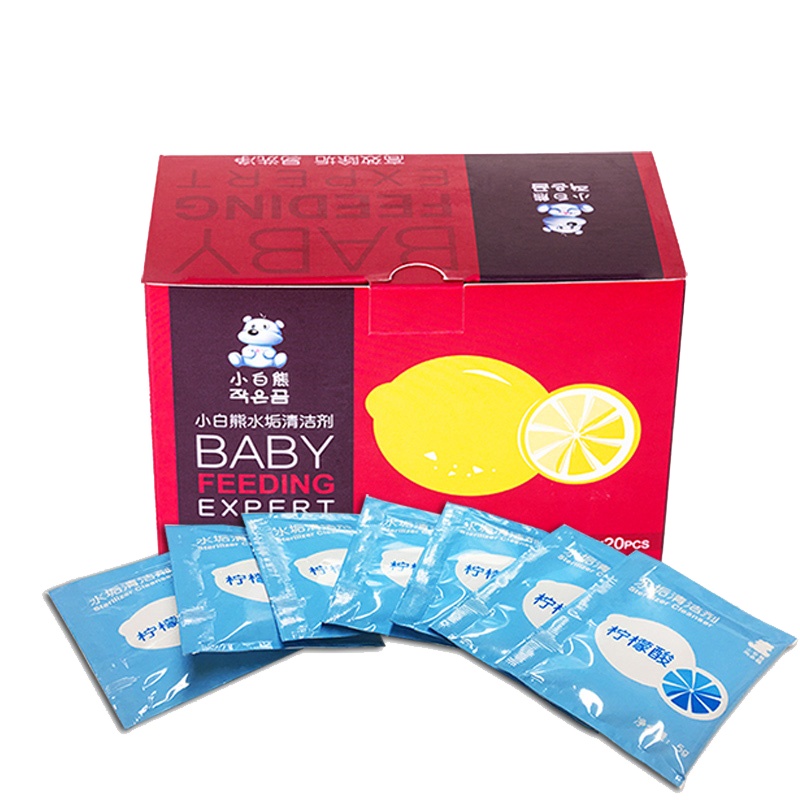 小白熊水垢清洁剂柠檬酸除垢剂电水壶饮水机清洁剂婴儿消毒锅除垢