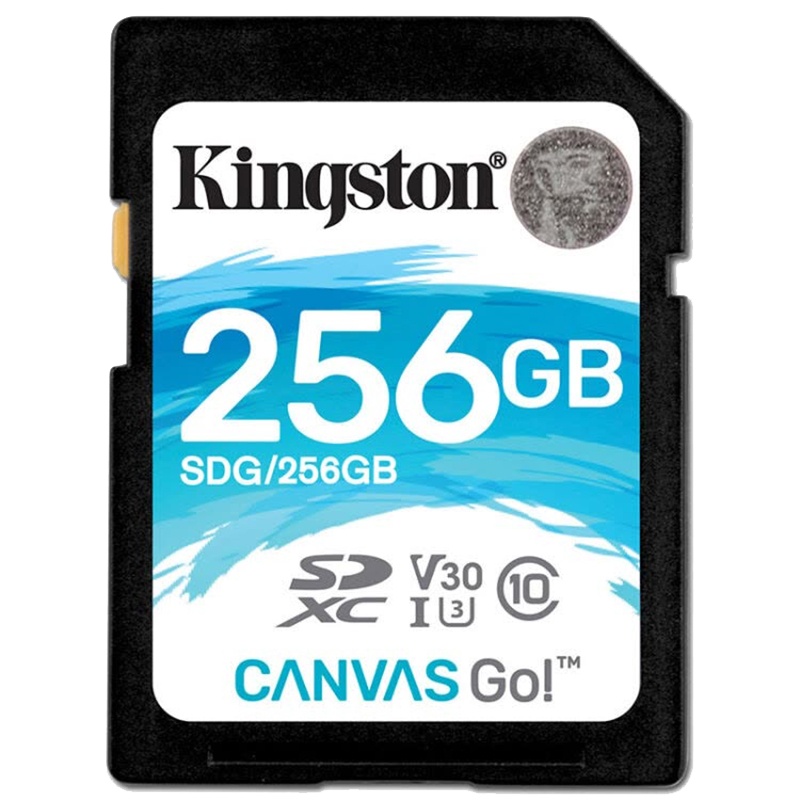 金士顿(Kingston)256GB SD卡 读90MB/s写45MB/s V30 U3 CLASS 10高速相机存储卡