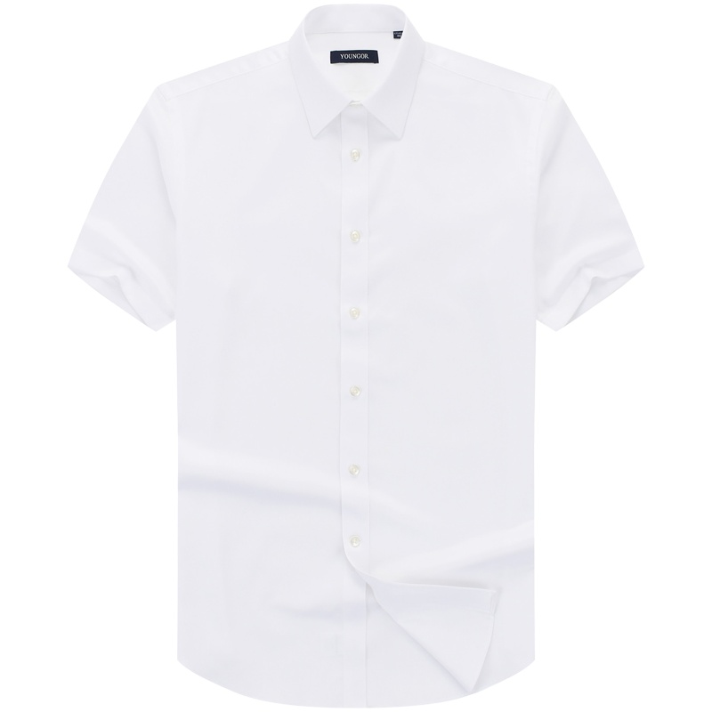Youngor/雅戈尔[免烫]衬衫男 2020夏季商务休闲 白色提花168BBA