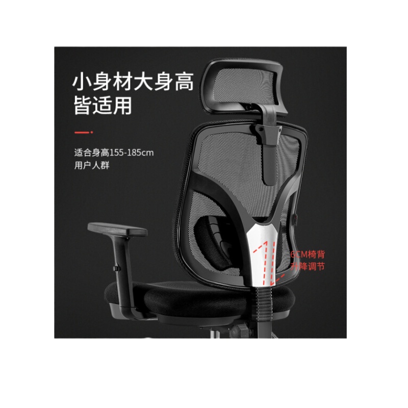 西昊(SIHOO)M56 人体工学电脑椅子 办公椅 会议椅 电竞椅 家用转椅 座椅 扶手升降款