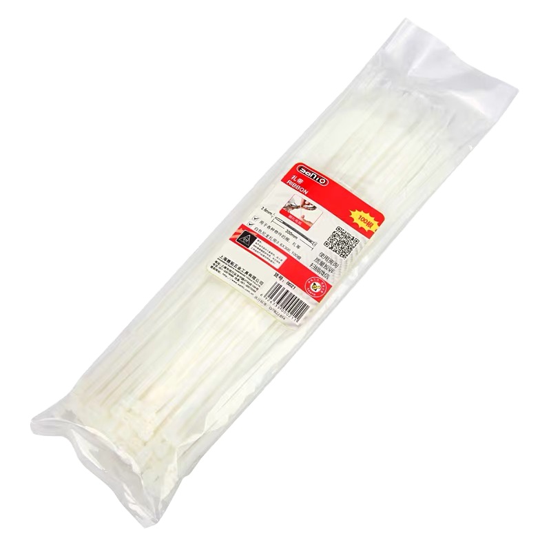 赛拓（SANTO）自锁式尼龙扎带 2.5*200mm白色理线带网线扎线带0034（100根/包）