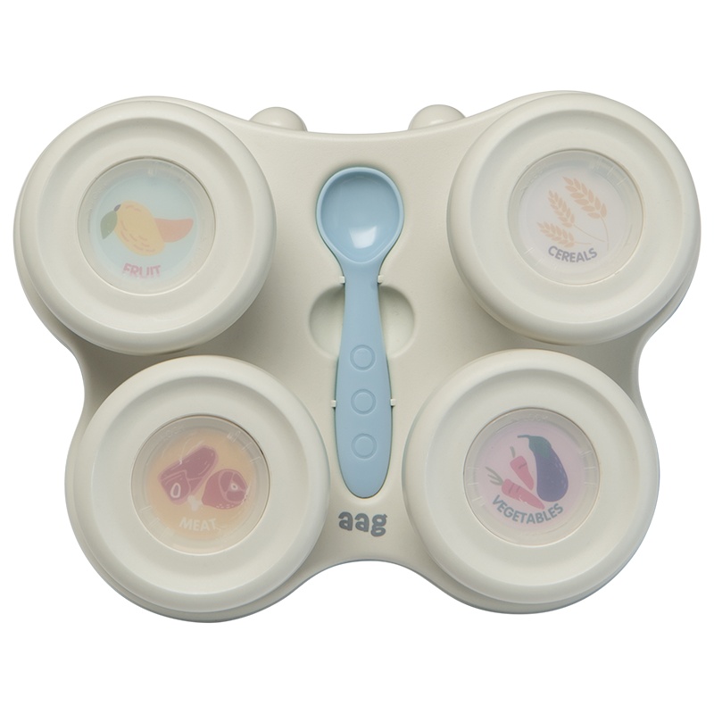 aag婴儿辅食保鲜盒 非玻璃可蒸煮冷冻密封存储工具宝宝便携零食碗里瑟米