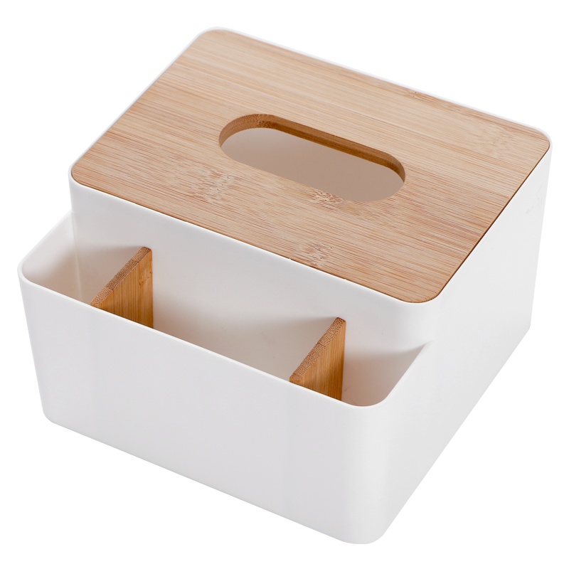 欧润哲 纸巾盒 楠竹分格版 抽取式创意家用房间客厅茶几抽纸盒 多功能桌面遥控器收纳盒