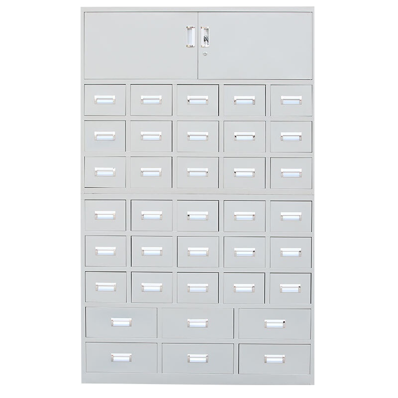 [一鹏]中草药柜36斗灰白色储物柜医药柜钢制加厚中医柜存储柜