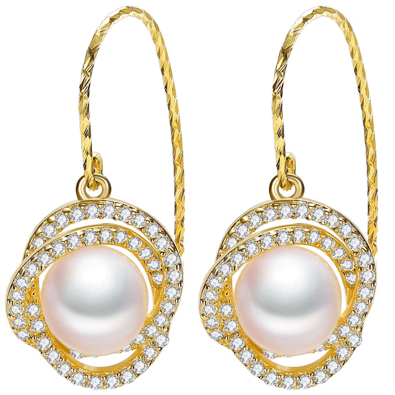 佰色传情(BRIR)珍珠耳环925纯银耳钉时尚韩国时尚镂空设计感百搭耳坠