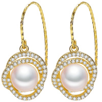 佰色传情(BRIR)珍珠耳环925纯银耳钉时尚韩国时尚镂空设计感百搭耳坠