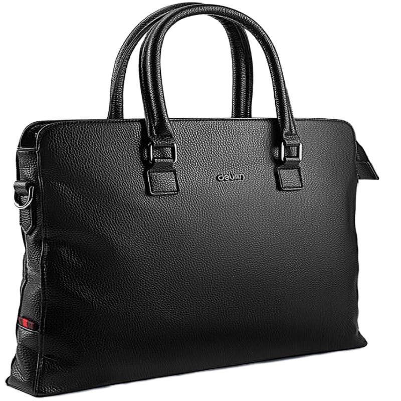 得力DELI 63757 时尚皮质公文包 手提文件包袋 黑色(单位:个)