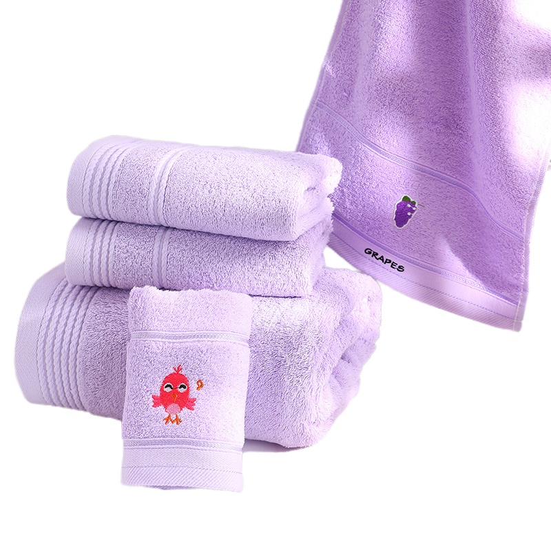洁丽雅浴巾毛巾童巾纯棉家用男女可爱韩版儿童家庭组合套装5件套