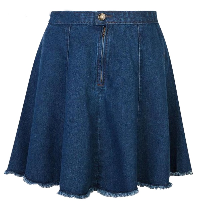 拉夏贝尔puella夏季新款时尚淑女显瘦牛仔散摆半身裙女20009004