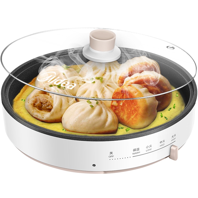 美的(Midea)煎烤机电饼铛不粘涂层加深加大烤盘机械式家用智能多用途烙饼煎饼生煎电饼铛DY28Easy101