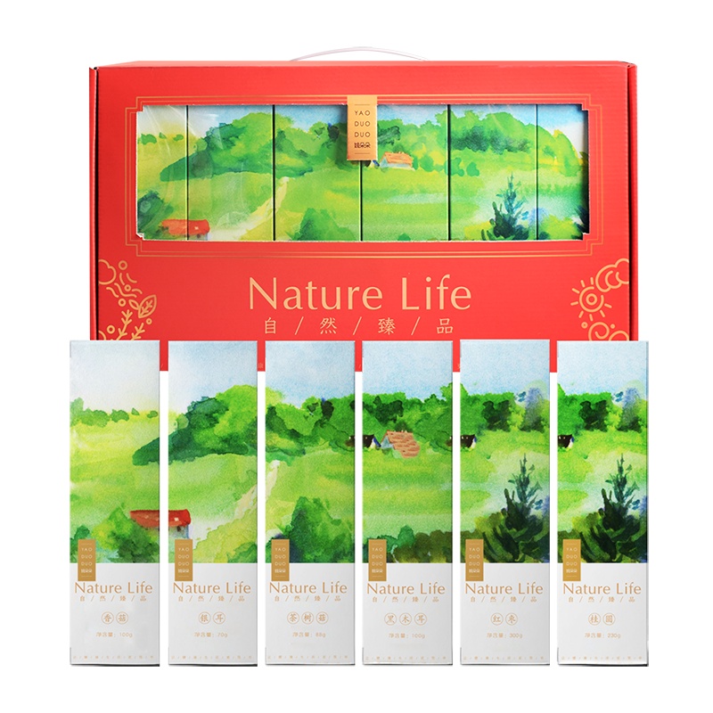 [端午礼盒]姚朵朵 自然臻品888g 香菇木耳银耳红枣桂圆茶树菇