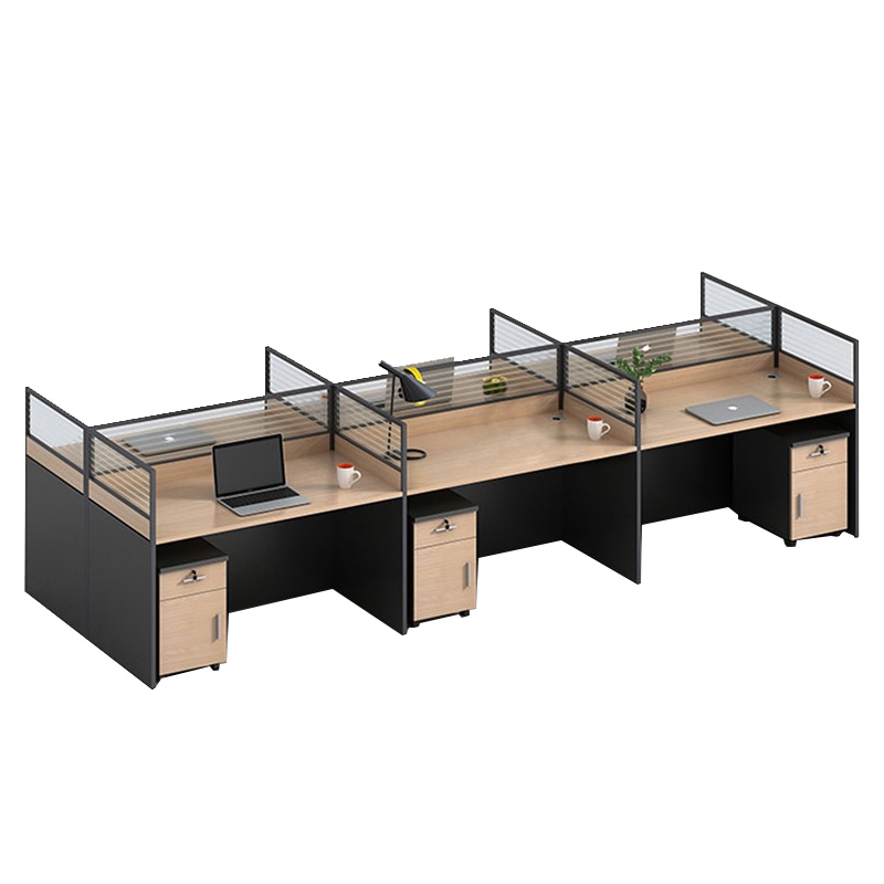 榭邦 办公家具 职员办公桌组合工作位屏风隔断卡座 王型6人位 W1200*D3600*H1100