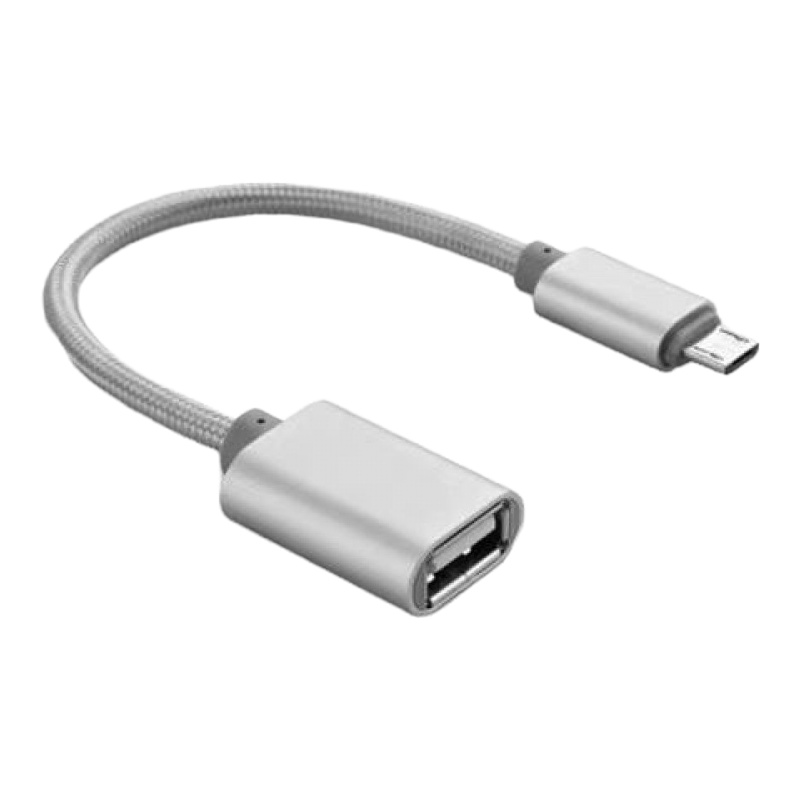 手机u盘转接头otg转接线安卓typec转usb华为oppo手机下载转换器 极光银 安卓[梯形接口]1条装