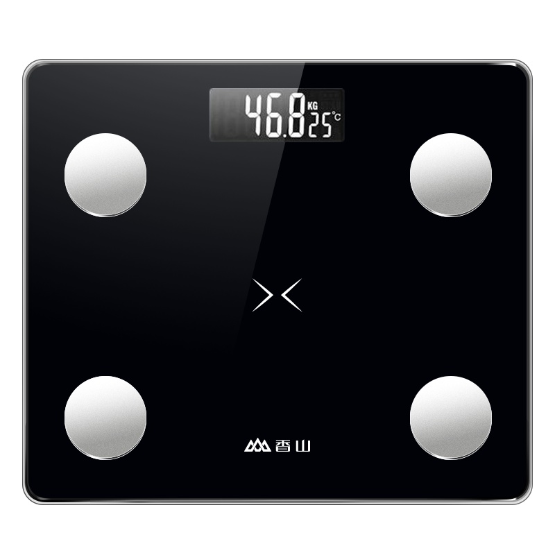 香山 智能体脂秤 电子秤 家用精准体重秤 人体秤 蓝牙APP控制 云动(炫黑)