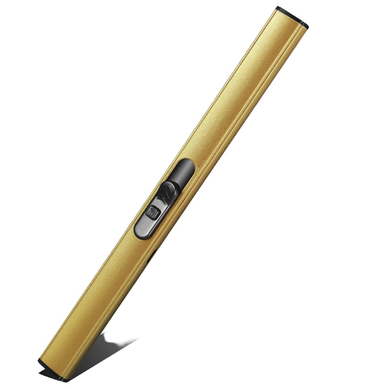 家用纳丽雅电子点火棒煤气灶打火机长手柄脉冲充电点火厨房充电电弧土豪金(18.2cm)