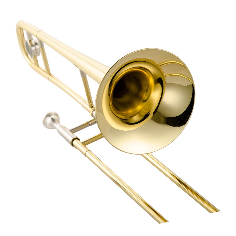 津宝中音长号乐器 初学者降B调拉管铜管乐器漆金镀银长号乐